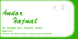 andor hajnal business card